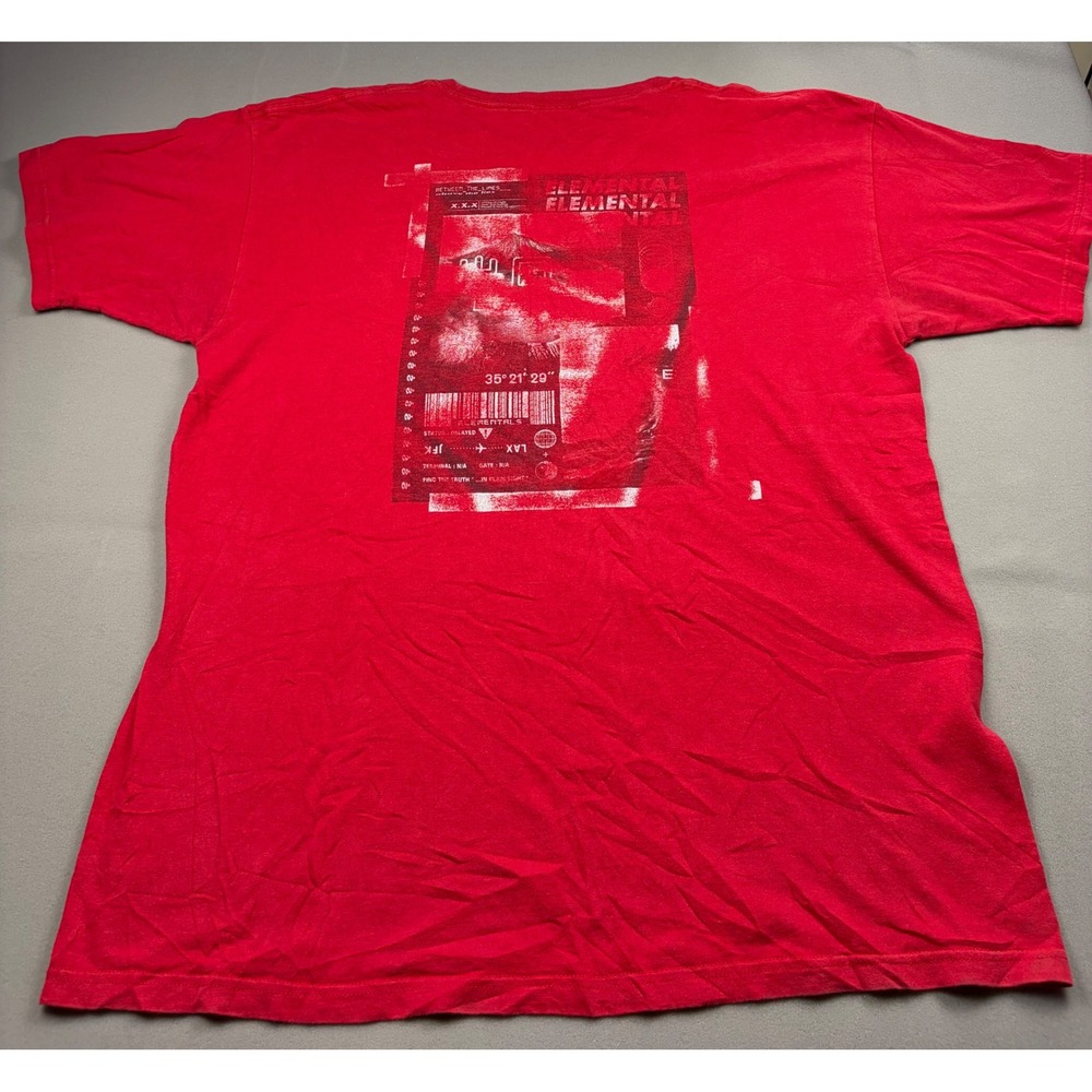 Brooklyn Cloth Mens XL Red Elemental Graphic T-Shirt JFK LAX Streetwear Tee